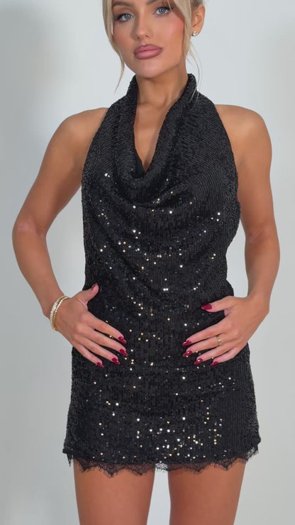 LEAH SEQUIN MINI DRESS